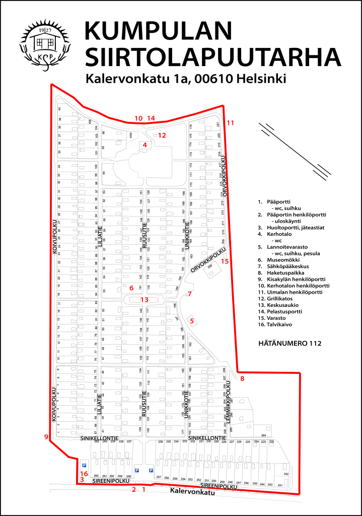 Kumpulan siirtolapuutarhan kartta