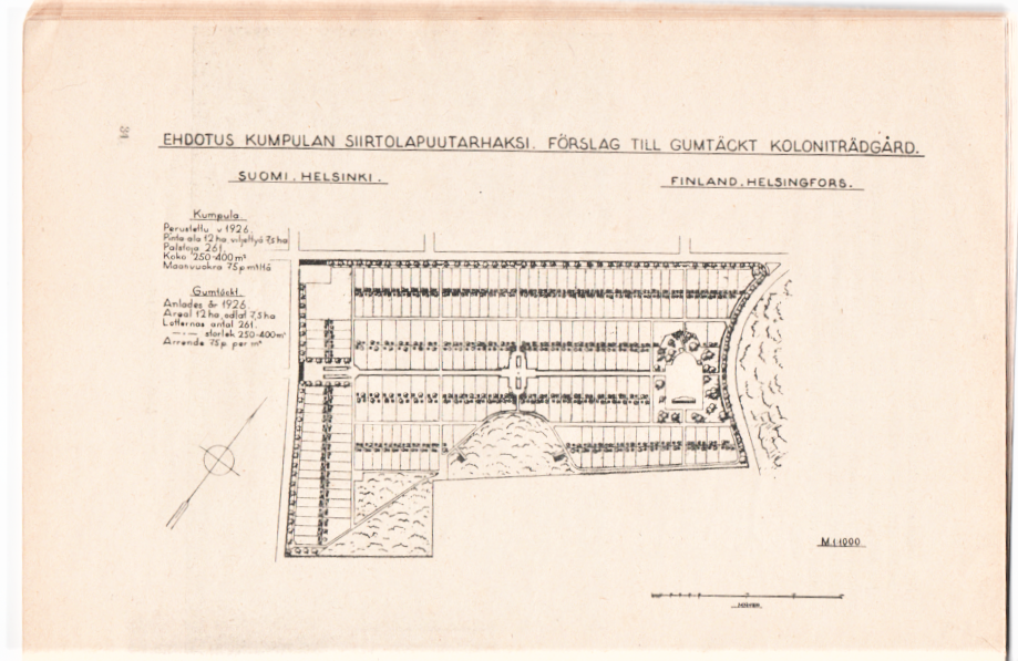 1926 Elisabeth Kochin yleissuunnitelma Helsingin kaupunginmuseo