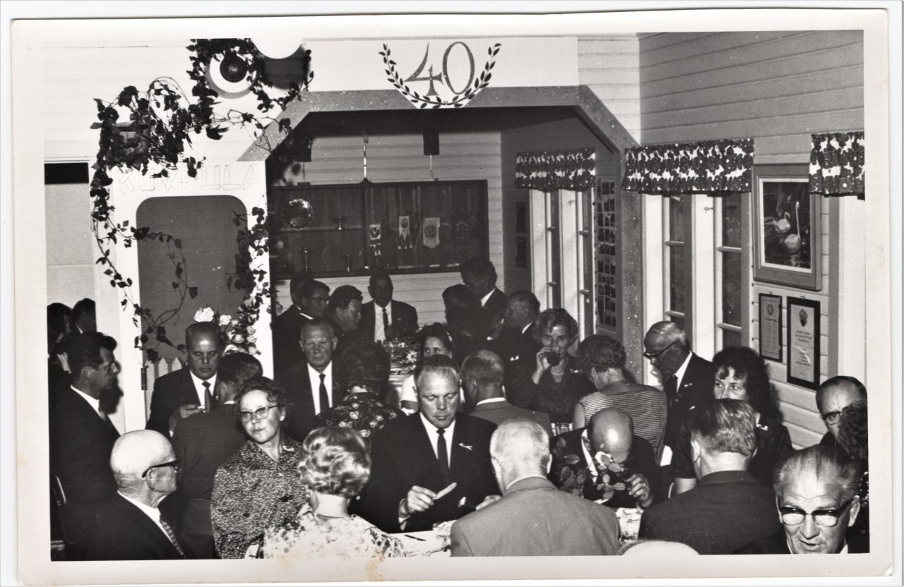 1967 40-vuotisjuhlaillallinen viela pienes sä Kerhotalossa, Helsingin kaupunginmuseo